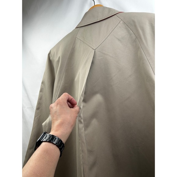 London Fog‎ Vintage Swing Coat Womens 14 Red Lined Classic Trench Parisian Style - Picture 8 of 11